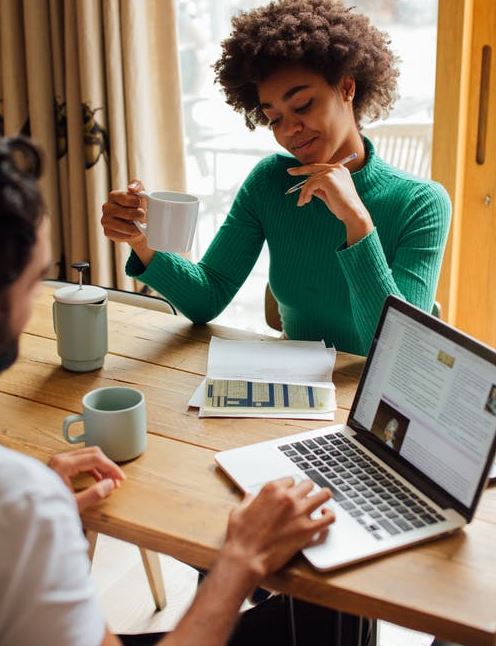 Man and woman working together