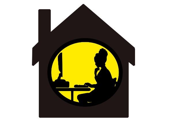 A woman working alone