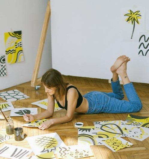 Woman doing creative things