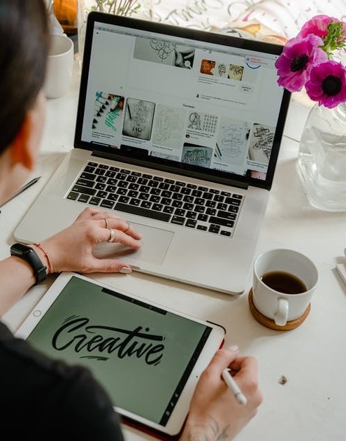 Woman looking for creative ideas