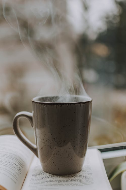 A mug full of hot coffee