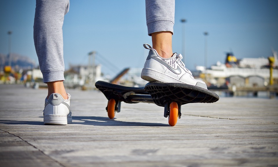 feet and a skateboard